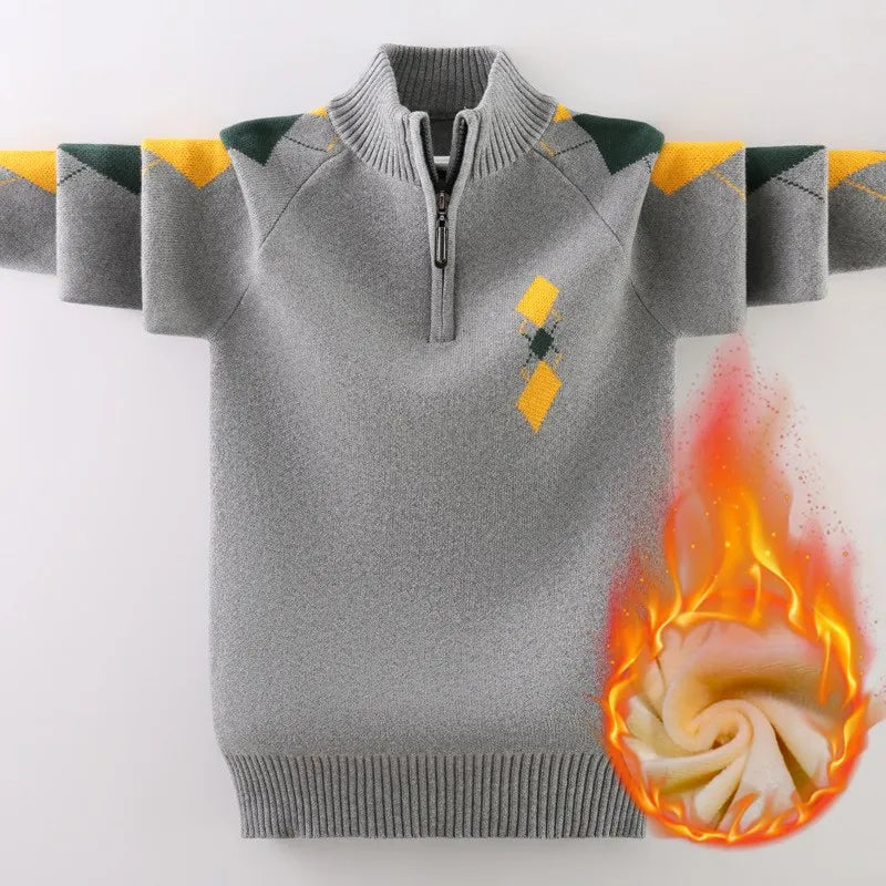 Kids Boys Sweater 2024 Autumn Winter Knitted Cotton Toddler Clothing Children Cardigan Sweater For Age 5-15 Years Outerwear Coat