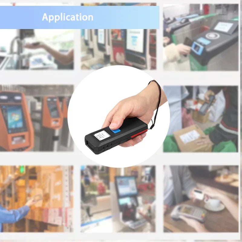 Mini Bluetooth Portable 1D 2D Barcode Scanner with Display Can Store data Easy to Operate connect  Mobile Phone or Laptop