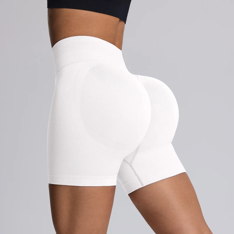 High Impact Summer Yoga Shorts Sportswear Woman Gym Seamless Workout High Waist Shorts w/Tummy Control Running Fitness Leggings