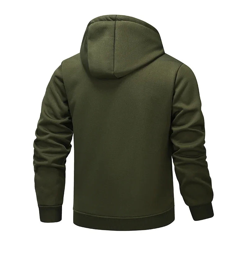 Winter Lambswool Zipper Hoodies Thicken Warm Jacket Men Long Sleeve Sweatshirts Casual Sports Fleece Coats Hooded Man Jackets