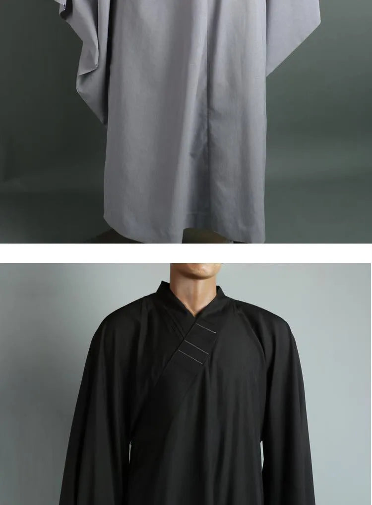 Monk Costume Buddhist Chinese Traditional Clothings Meditation Zen Shaolin Hanfu Clothing Taoism Tibetan Clothes Monk Robe