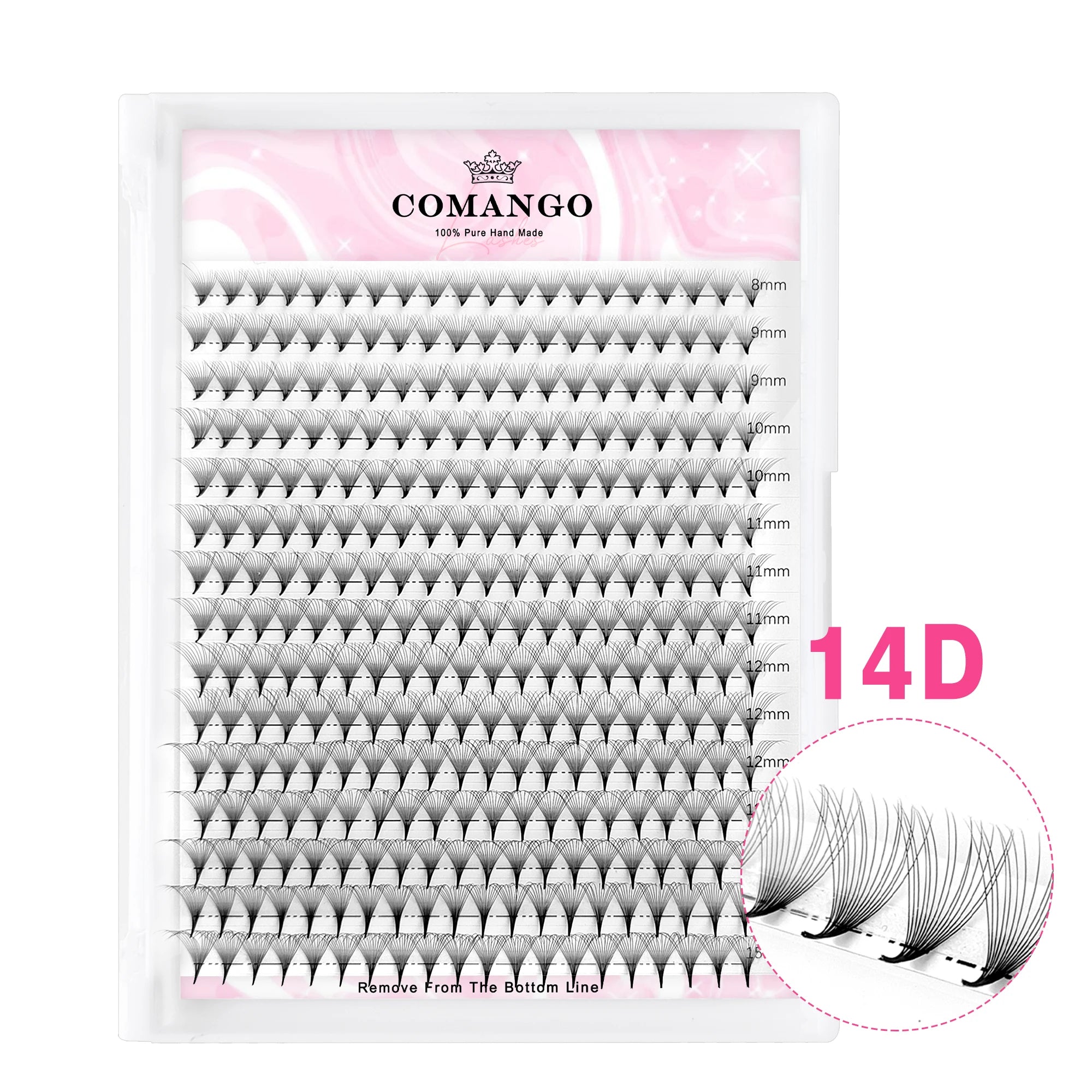 CoMango Wispy Pointy Base Premade Russian Volume Fans 3D 6D 10D 12D 14D 16D Lashes Extension 300 Fans False Mink Eyelashes