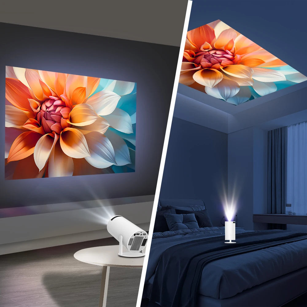 Transpeed Android 11 Wifi6 260ANSI Projector AllwinnerH713 1280*720P 4K180° flexible BT5.0 Home Cinema Outdoor portable Projetor