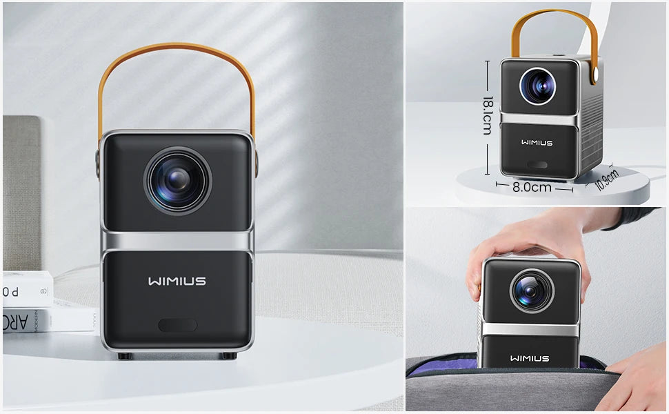 Wimius Portable Projector 18000Lm 5G WiFi Bluetooth Theater Projector Support Full HD 1080P Display Home Cinema Projector