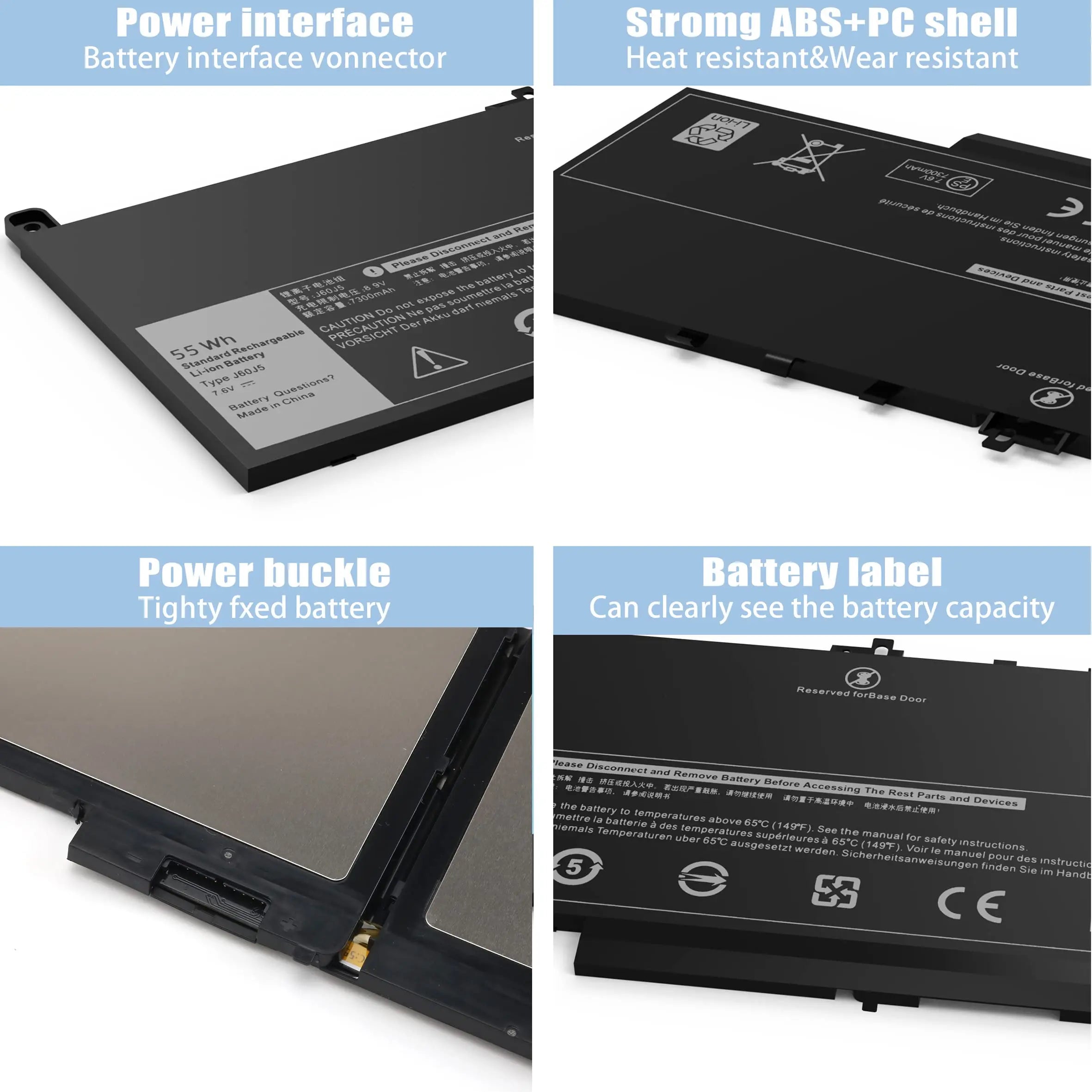 E7470 E7270 J60J5 Battery for Dell Latitude E7470 E7270 7470 7270 1W2Y2 0MC34Y MC34Y R1V85 242WD GG4FM WYWJ2 451-BBSX 451-BBSY