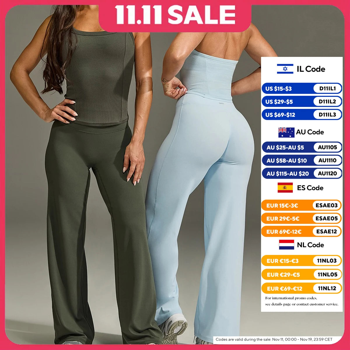 Oner Active Flared Leggings Straight Leg Leggings Woman Wide-leg Pants Yoga Breathable Fitness Clothing Versatile Casual Pants