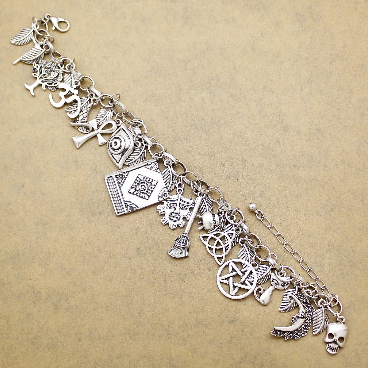 Vintage Bracelet Catholic Religious Medals Saints PRAY for Cross Pendant Link Chain Women Man Charms Bangle Jewelry Gifts