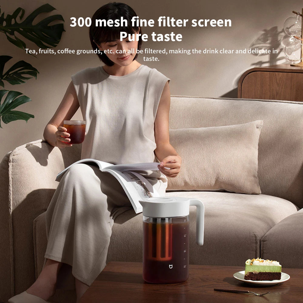 Original New Xiaomi MIJIA Cold Water Pot 1.6L Large Capacity Household Cold Water Pot Coffee Pot Tea Pot Ice Extraction Pot