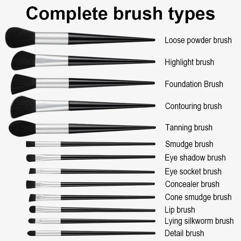 Makeup Brushes Set 13Pcs Premium Synthetic Brush Foundation Powder Blending Concealer Eyeshadow Blush Cosmetics Brushes Travel