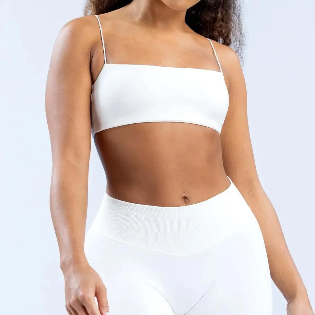 Strap Women Seamless Strappy Back Yoga Bra Medium Support Gym Crop Top Padded Sports Bra Fitness Top Wrap The Chest