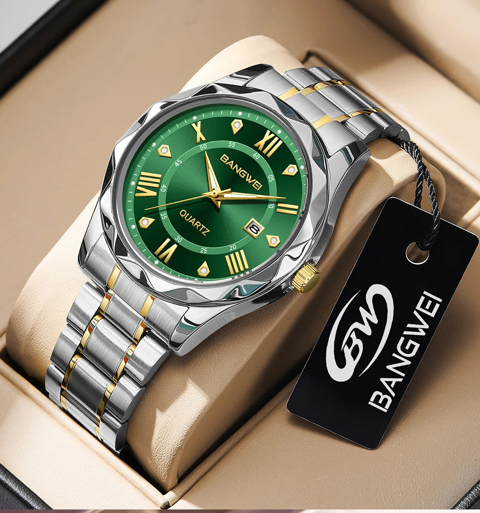 LIGE Men Watch BangWei Top Brand Luxury Watch Men Waterproof Week Date Clock Sport Watch Men Quartz Wristwatch Relogio Masculino