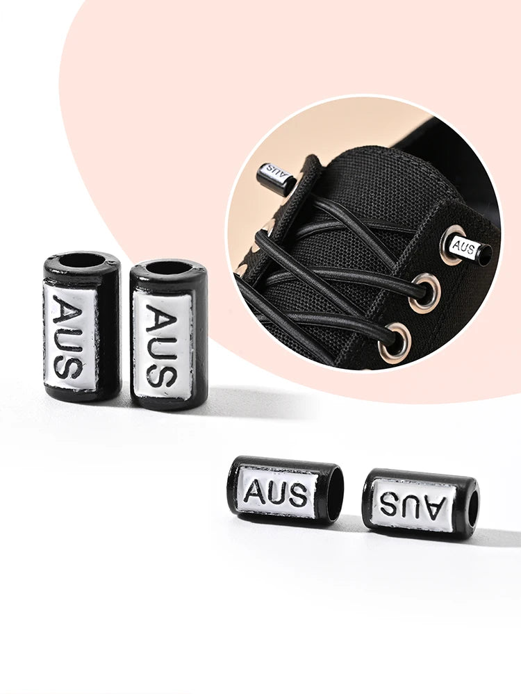 No Tie Shoe Laces Cylindrical buckle Black White Fashion Without Ties Elastic Laces Sneaker Kids Adult