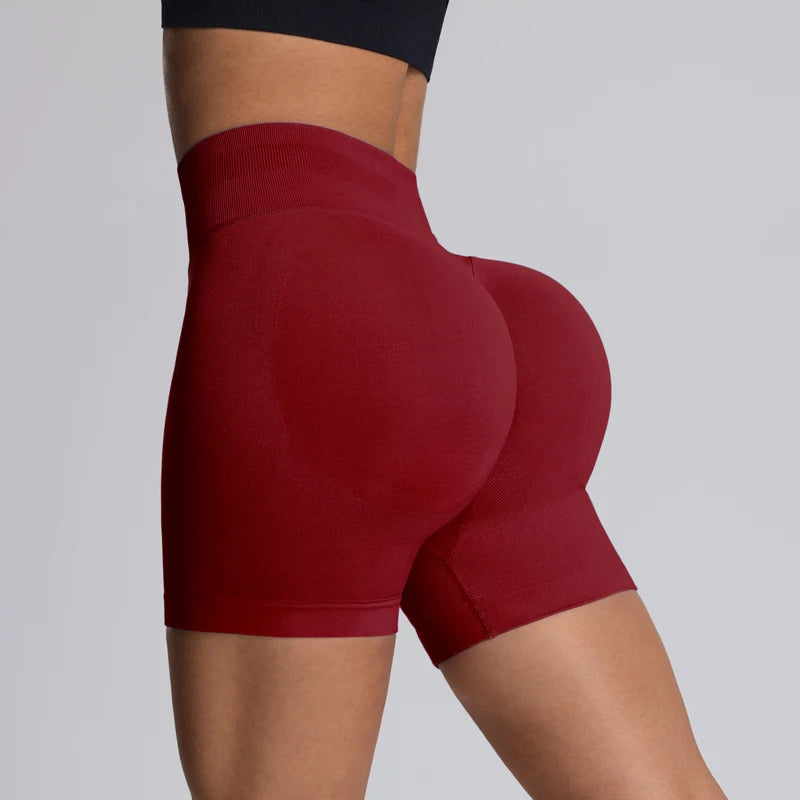 High Impact Summer Yoga Shorts Sportswear Woman Gym Seamless Workout High Waist Shorts w/Tummy Control Running Fitness Leggings
