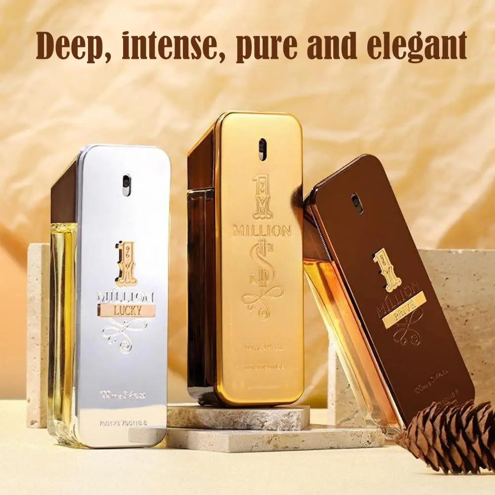 Golden Millionaire Luxury Perfume For Men Long-Lasting Woody Leather Fragrance Aromatic & Charming Masculine Scent Eau De Parfum