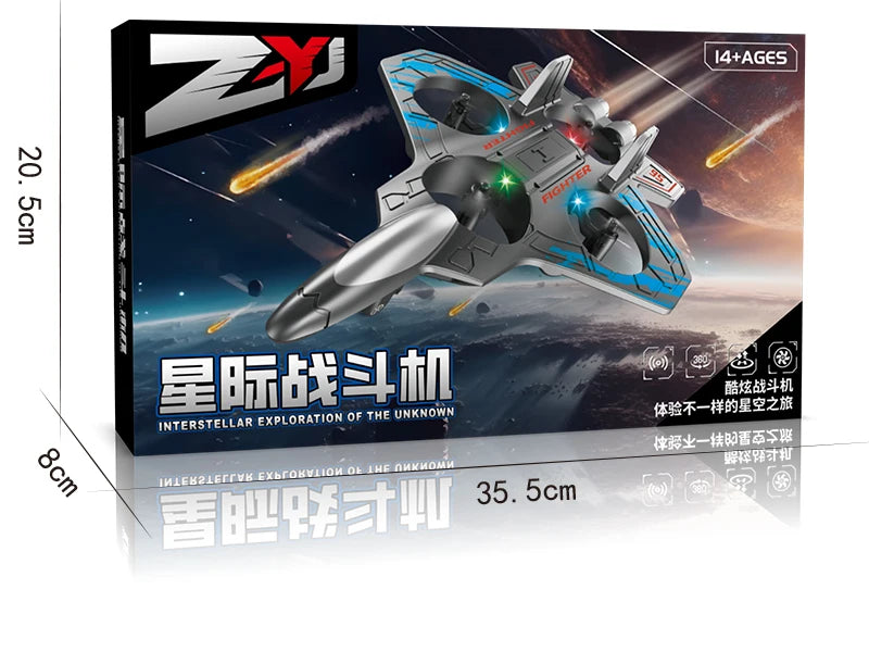 Glider Flying Helicopter RC Hobby Jet Plane 2.4G Stunt Remote Control Foam Fighter Airplane Toy With Light