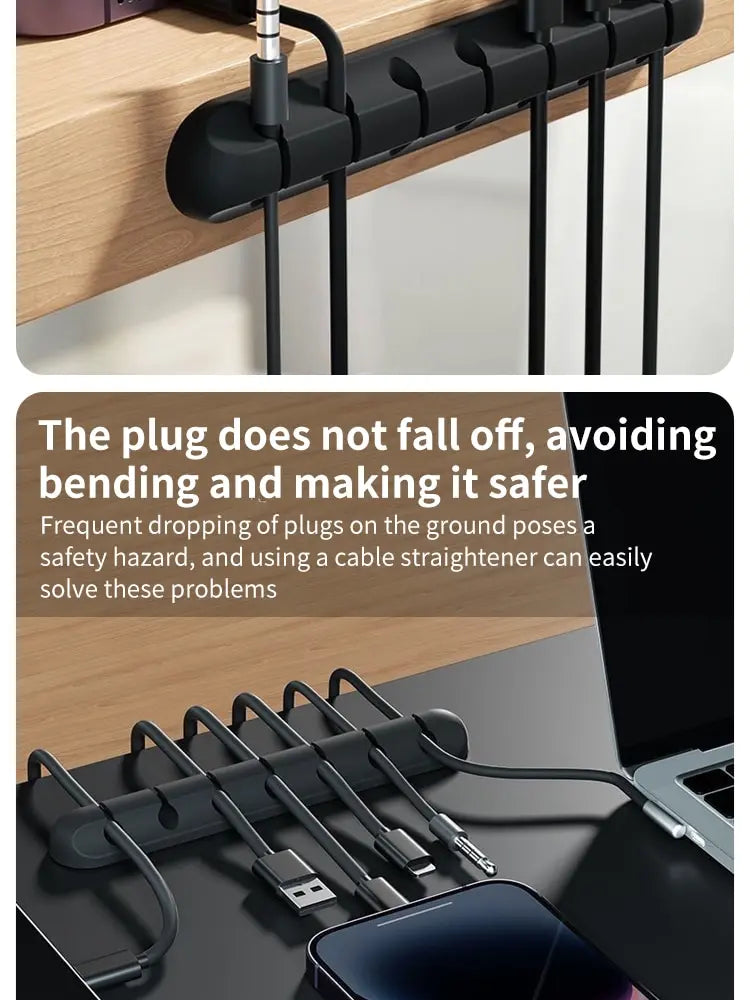5/7-hole Data Cable Organizer, Desktop Charging Cable Storage Protector, Mouse Cable, Headphone Winding Device, Fixing Clipp