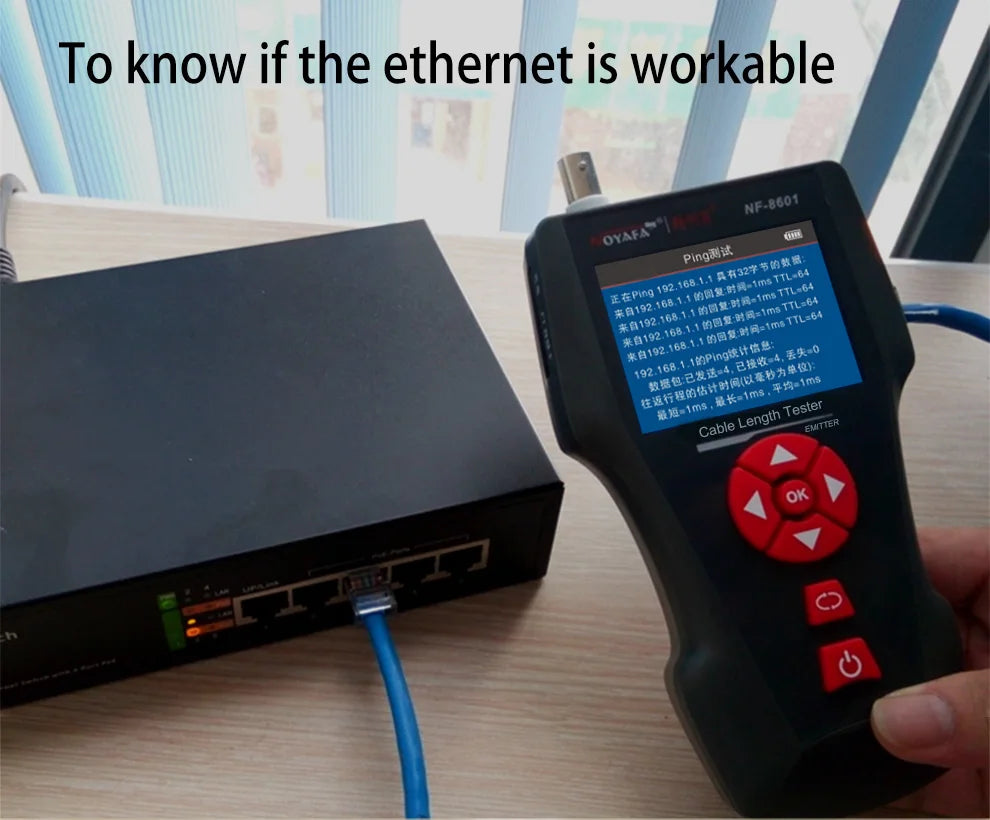 Original Noyafa NF-8601W Multifunction Network Cable Tester RJ45 RJ11 BNC POE PING Crosstalk Test Network Wire Cable Tracker