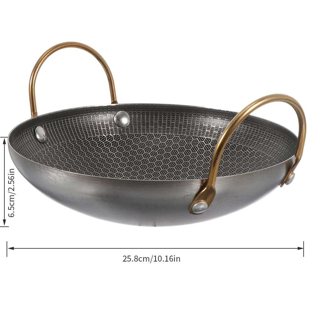 1pc  thick non stick pot, dry pot, commercial double ear bar tripod, honeycomb pot, coated dry pot, small hot pot