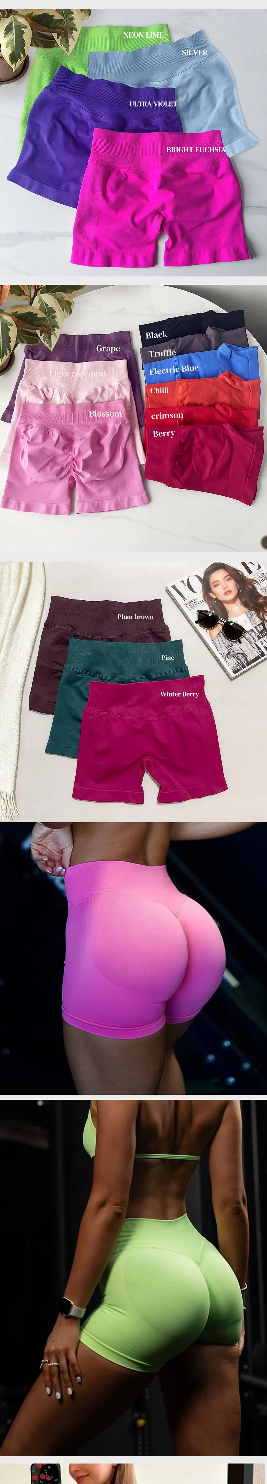Gym Woman Shorts High Waist Yoga Shorts Seamless Shorts Scrunch Bum Gym Clothes Woman Booty Stretch Running Shorts