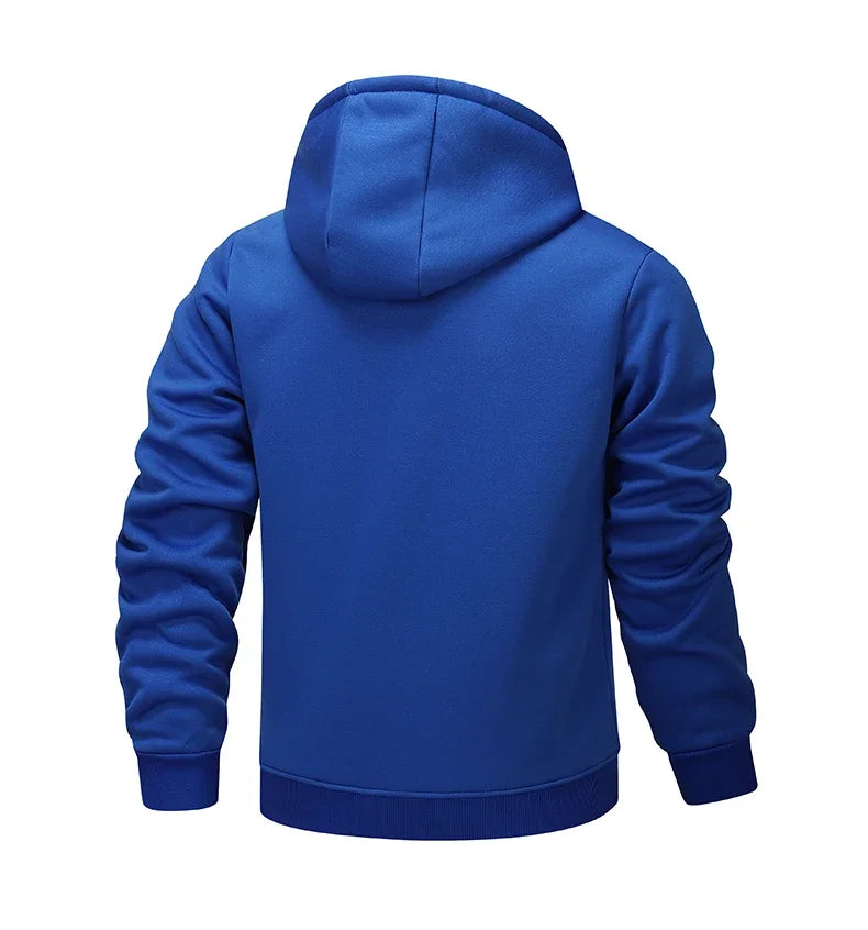 Winter Lambswool Zipper Hoodies Thicken Warm Jacket Men Long Sleeve Sweatshirts Casual Sports Fleece Coats Hooded Man Jackets