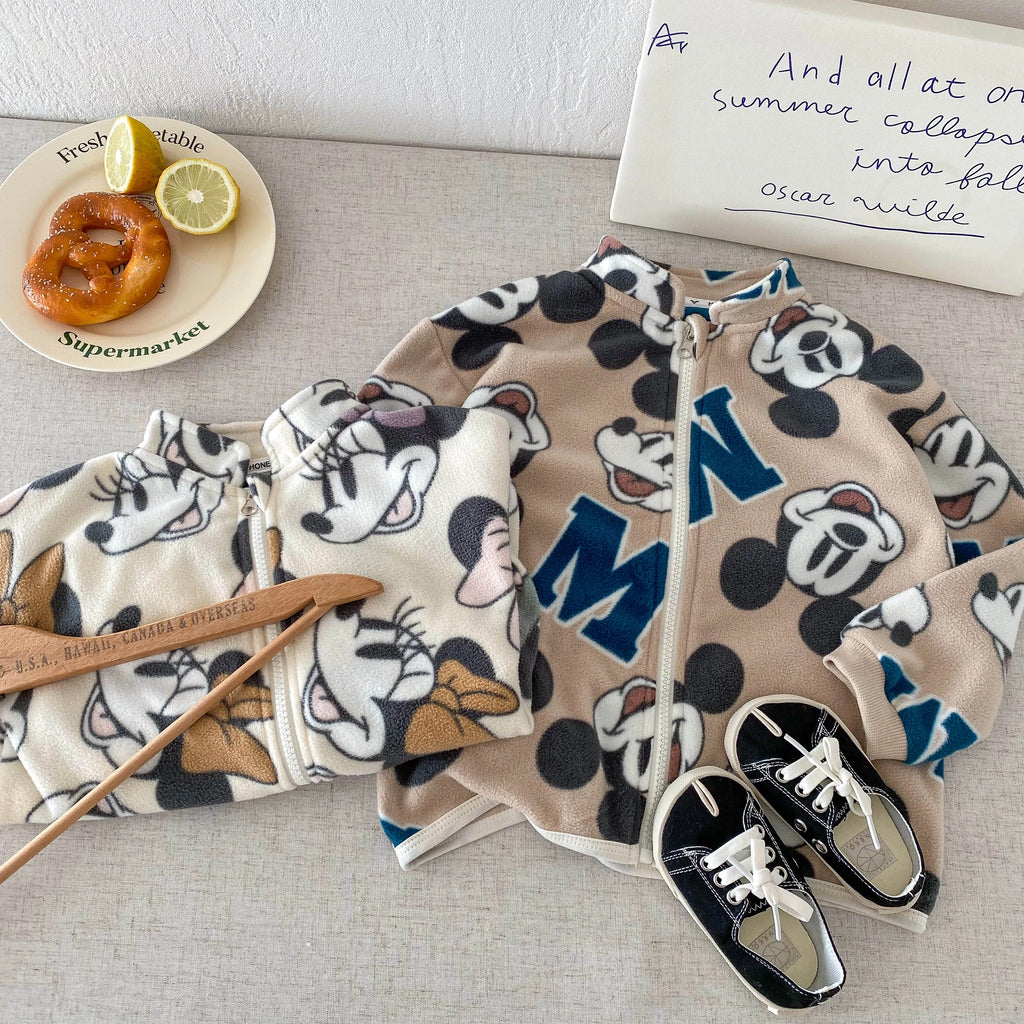 Cartoon Printed Spring Autumn Children's Outerwear Loose Casual Boys And Girls Jackets Long Sleeved Kids Clothing Tops Coats