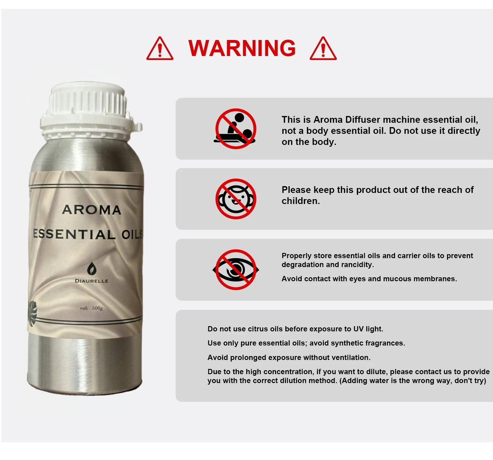 Aroma Diffuser Perfume Fragrance Oil Pure Scented Air Freshener Scent Diffusers Diaurelle 500ML Essential Oil Diffuser Natural