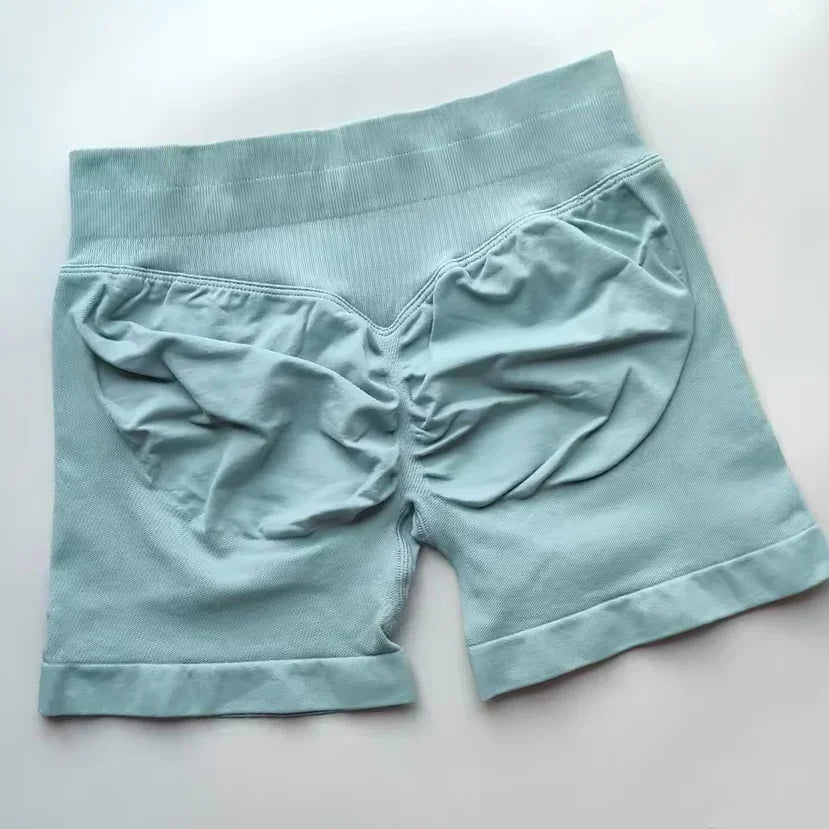 Gym Summer Women's Yoga Exercise Shorts Seamless High Waist Hip Tight Solid Color Shorts Yoga Exercise leggings