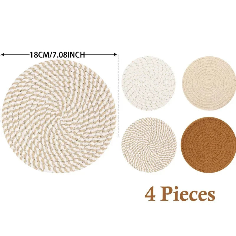 Hot POTS and pans 4 heat-resistant pad kitchen pot holders for new home and farmhouse decor Home essentials for fall home decor