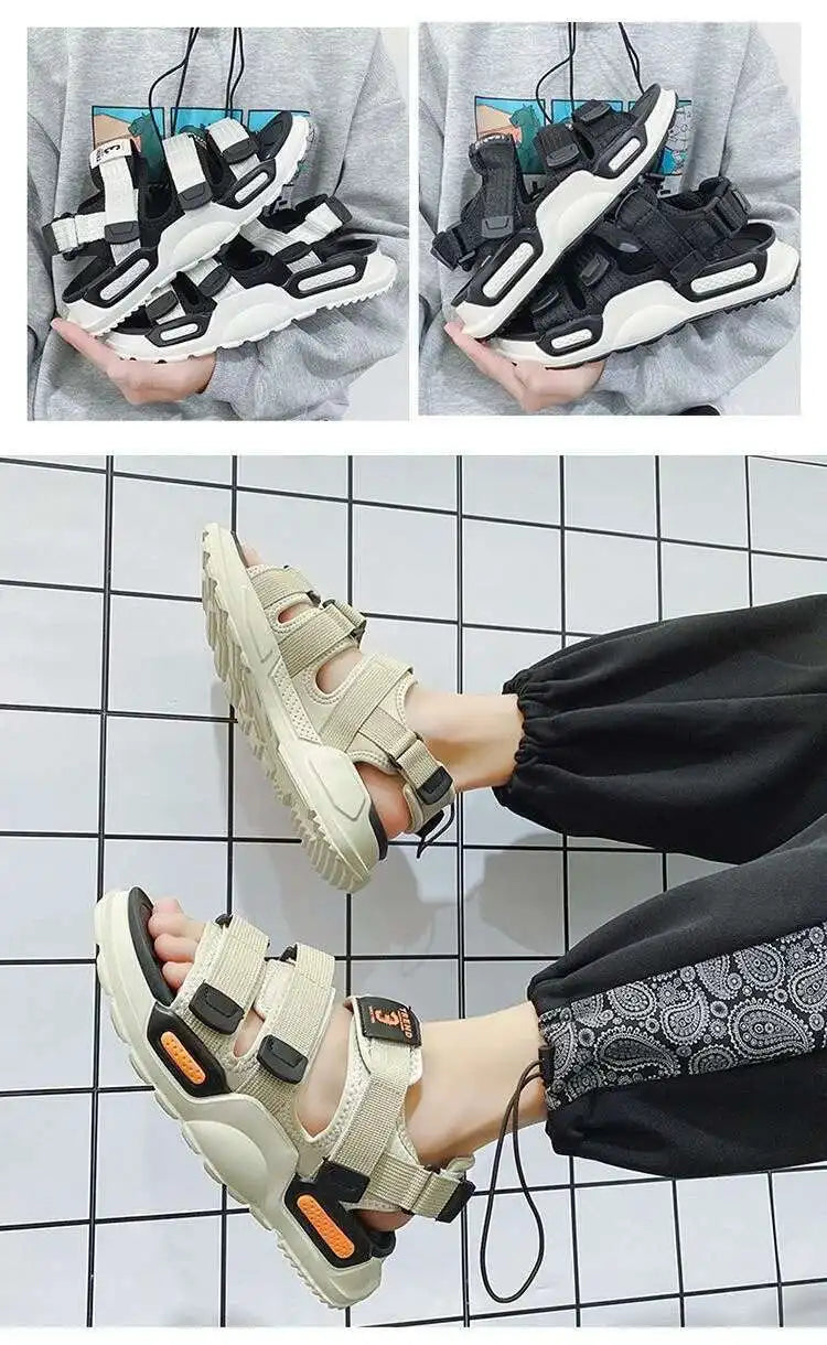 Fashion Sandals Summer Wear-resistant 2023 New Sports Dual-purpose Slippers Beach Shose Men Breathable Light Anti-Slippery