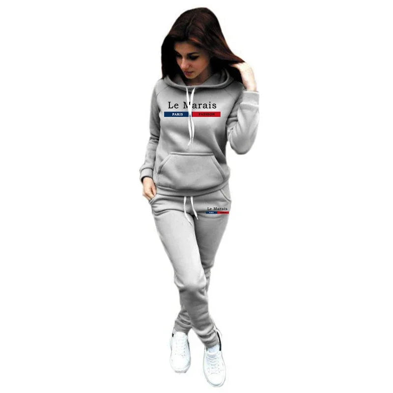 Clothing Comfort Set Quality Casual Hot Sales Fashion Woman Two Piece Set Daily Hoodie Sports Jogging Printing Women's Tracksuit
