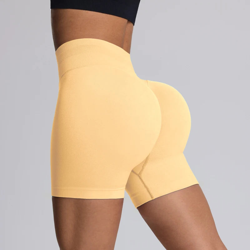 High Impact Summer Yoga Shorts Sportswear Woman Gym Seamless Workout High Waist Shorts w/Tummy Control Running Fitness Leggings