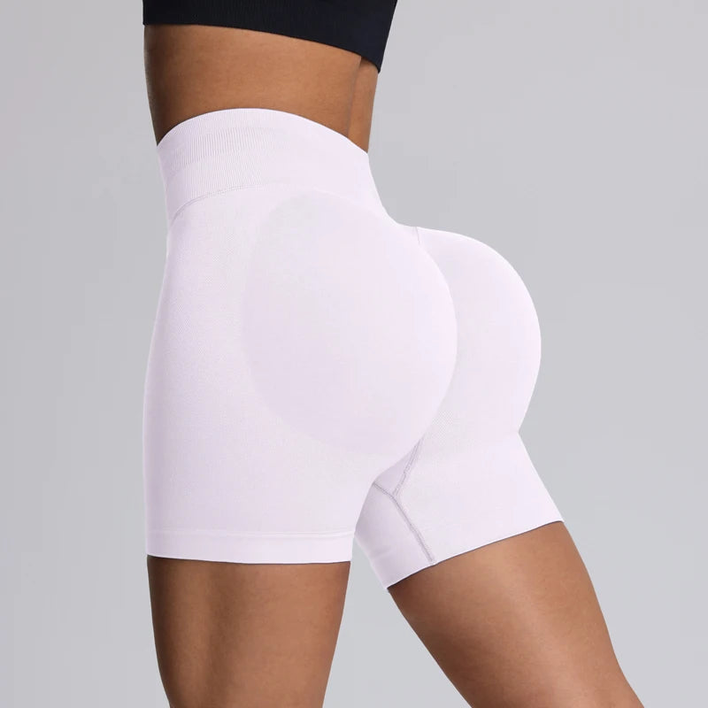 High Impact Summer Yoga Shorts Sportswear Woman Gym Seamless Workout High Waist Shorts w/Tummy Control Running Fitness Leggings