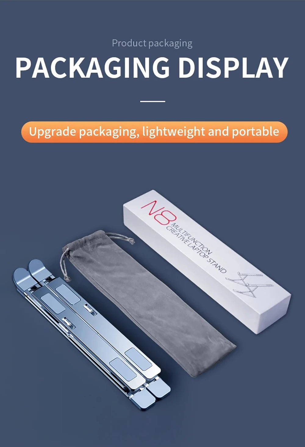 Aluminum Alloy Laptop Stand for Macbook Double Layer Adjustable Portable Laptop Bracket Cooling Stand Foldable Notebook Holder