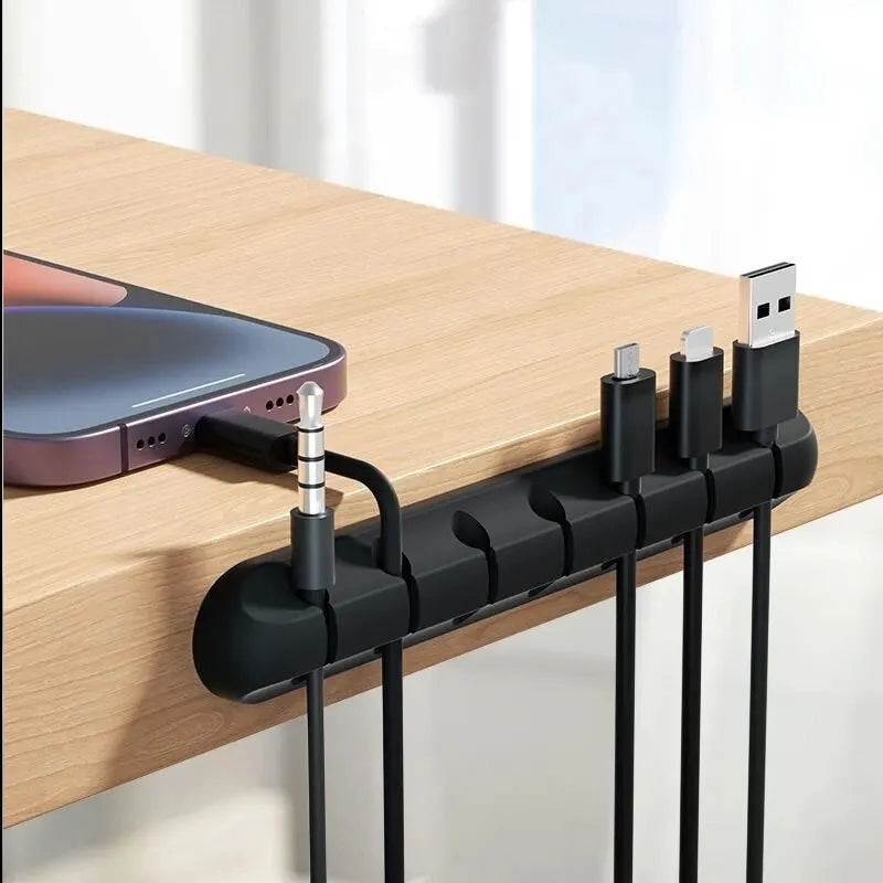 5/7-hole Data Cable Organizer, Desktop Charging Cable Storage Protector, Mouse Cable, Headphone Winding Device, Fixing Clipp