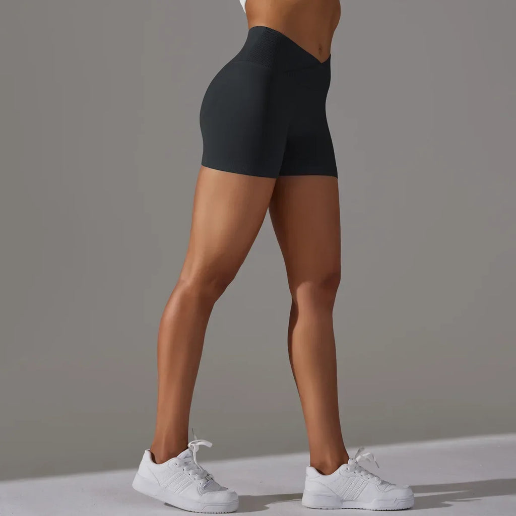 Women High Waist Workout Fitness Yoga Shorts Gym Push Up Yoga Leggings Scrunch Butt Seamless Sports Shorts