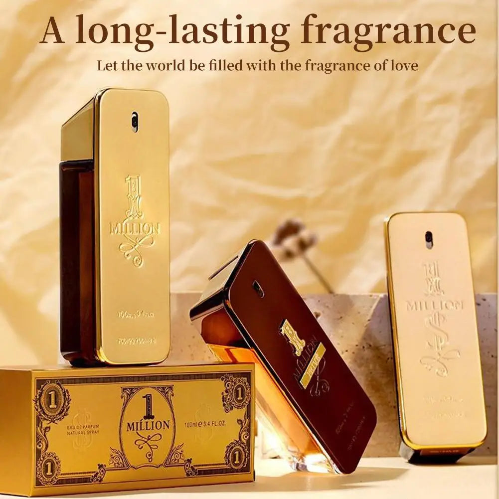 Golden Millionaire Luxury Perfume For Men Long-Lasting Woody Leather Fragrance Aromatic & Charming Masculine Scent Eau De Parfum