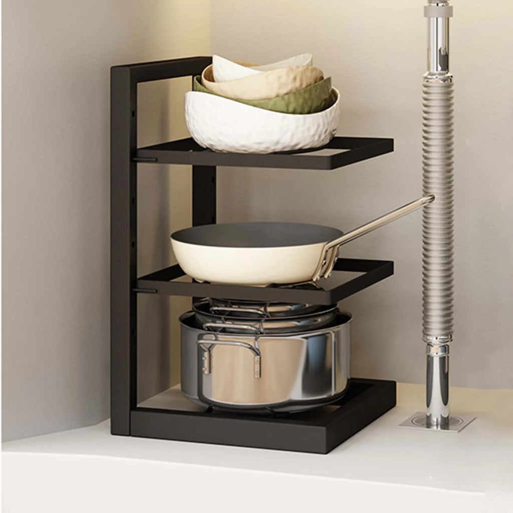 Pot and Pan Organizer Heavy Duty Kitchen Organizer Pot Organizer for Home Kitchen Organizer Cookware Stand under Cabinet