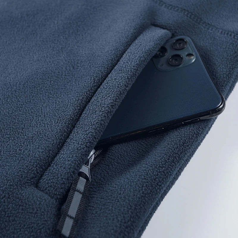 2025 Fleece Men's Coat Thickened Warm Windproof Loose Outdoor Collar Fleece Hooded Jacket Norwegian Printed Good Soldier