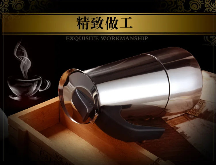 Stainless Steel Italian Mocha Pot Coffee Pot European Concentrated French Coffee Pot