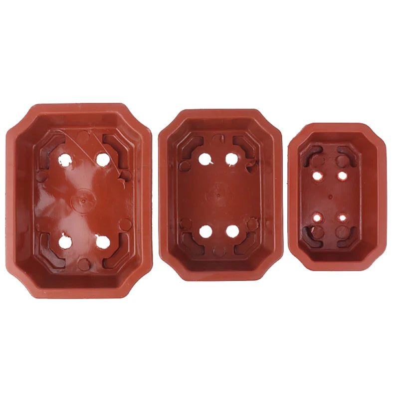 1pc Bonsai Pots Vintage Plastic Bonsai Plants Growing Pot Rectangular Classical Bonsai Pot Cactus Pot Flower Pot Gardening Pot