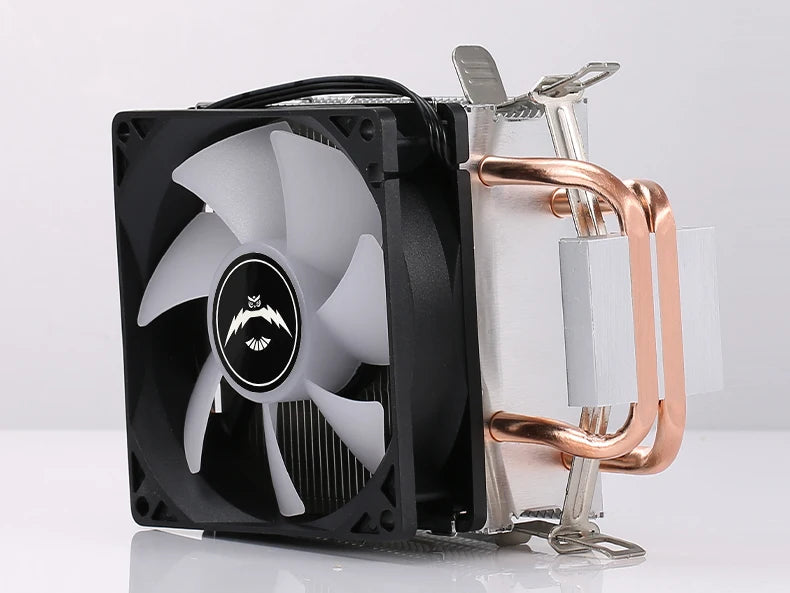 QiuzAim 2 Heatpipes Aluminum Copper AM4 1700 Cpu Cooler 1200 Radiator RGB Tower 115x Heatsink For PC Deskop AM5 1150 i3 i5 i7