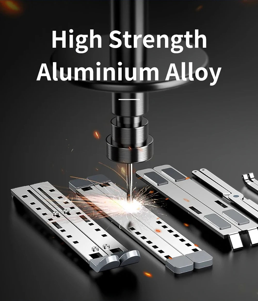 Aluminum Alloy Laptop Stand for Macbook Double Layer Adjustable Portable Laptop Bracket Cooling Stand Foldable Notebook Holder