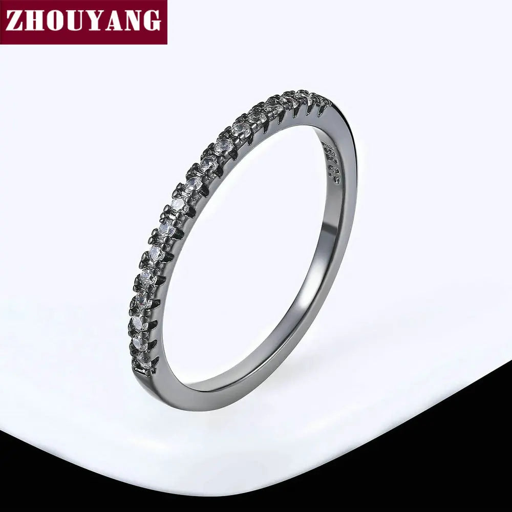 Dainty Wedding Ring For Women Man Concise Classical Multicolor Mini Zircon Rose Gold Color Fashion Jewelry R132 R133 ZHOUYANG