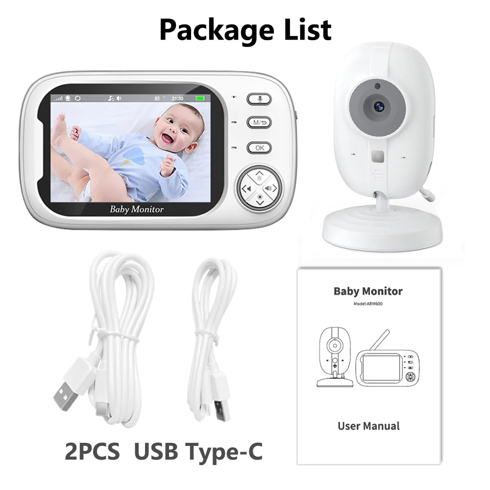 Baby Monitor With Camera 3.5 inch LCD Electronic Babysitter 2 Way Audio Night Vision Video Baby Nanny Radio Better than VB603