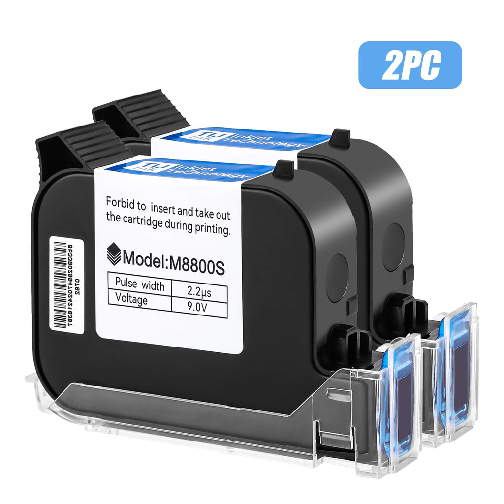 Prime TIJ Cartridge 1/2/3/5PC Online Handheld Inkjet Printer Cartridge 12.7mm Black Fast Drying Water-proof Solvent Ink Original