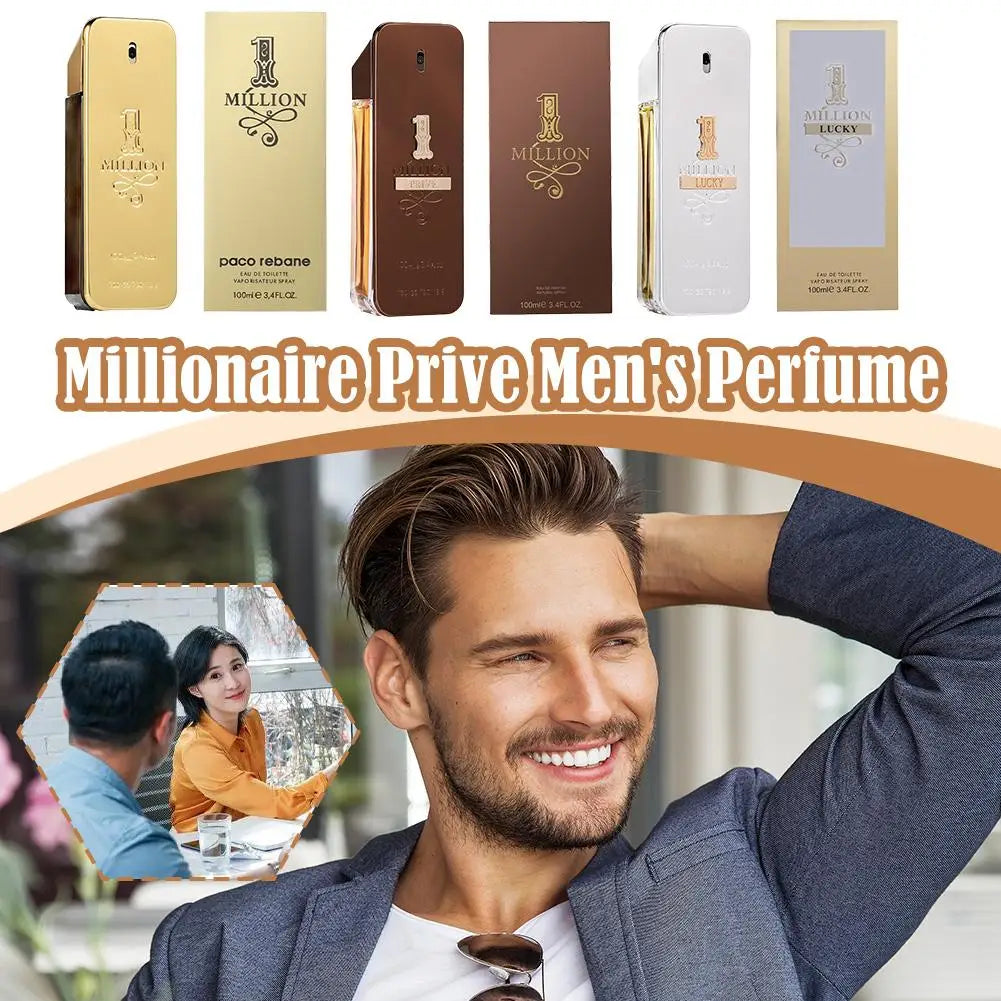Golden Millionaire Luxury Perfume For Men Long-Lasting Woody Leather Fragrance Aromatic & Charming Masculine Scent Eau De Parfum