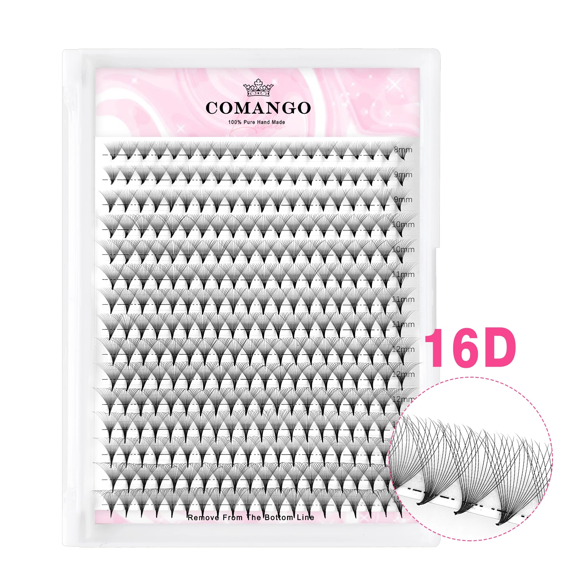 CoMango Wispy Pointy Base Premade Russian Volume Fans 3D 6D 10D 12D 14D 16D Lashes Extension 300 Fans False Mink Eyelashes