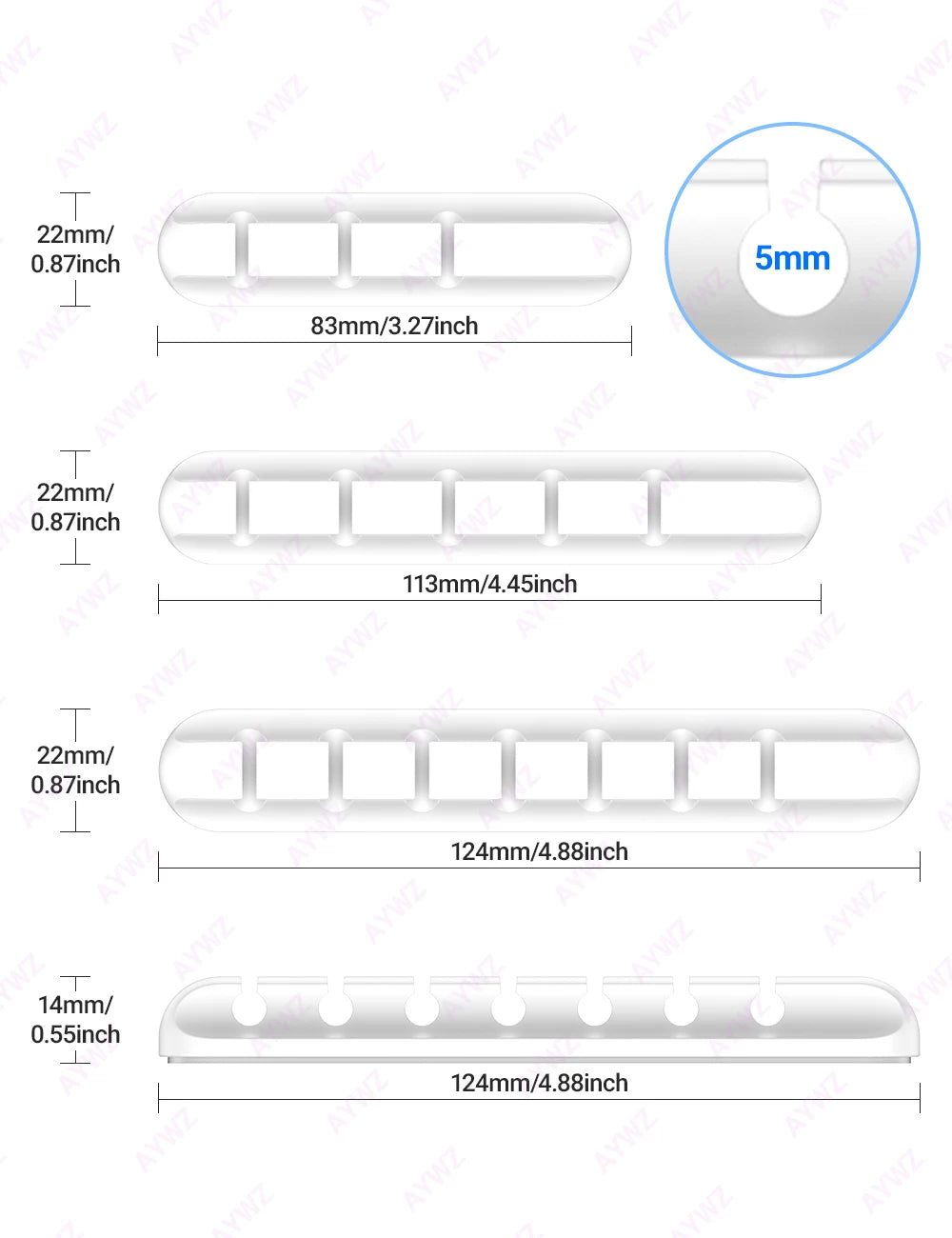 Adhesive Cable Holder Clips Cord Management Wire Organizer for Desktop USB Charging Cable Nightstand Power Cord Mouse Cable 1pc