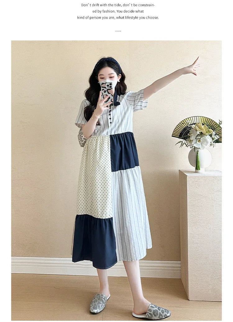 Umstandsmode Sommer 2025: Modisches Kleid, das Persönlichkeit und Temperament unterstreicht, schlank macht und jünger aussehen lässt.