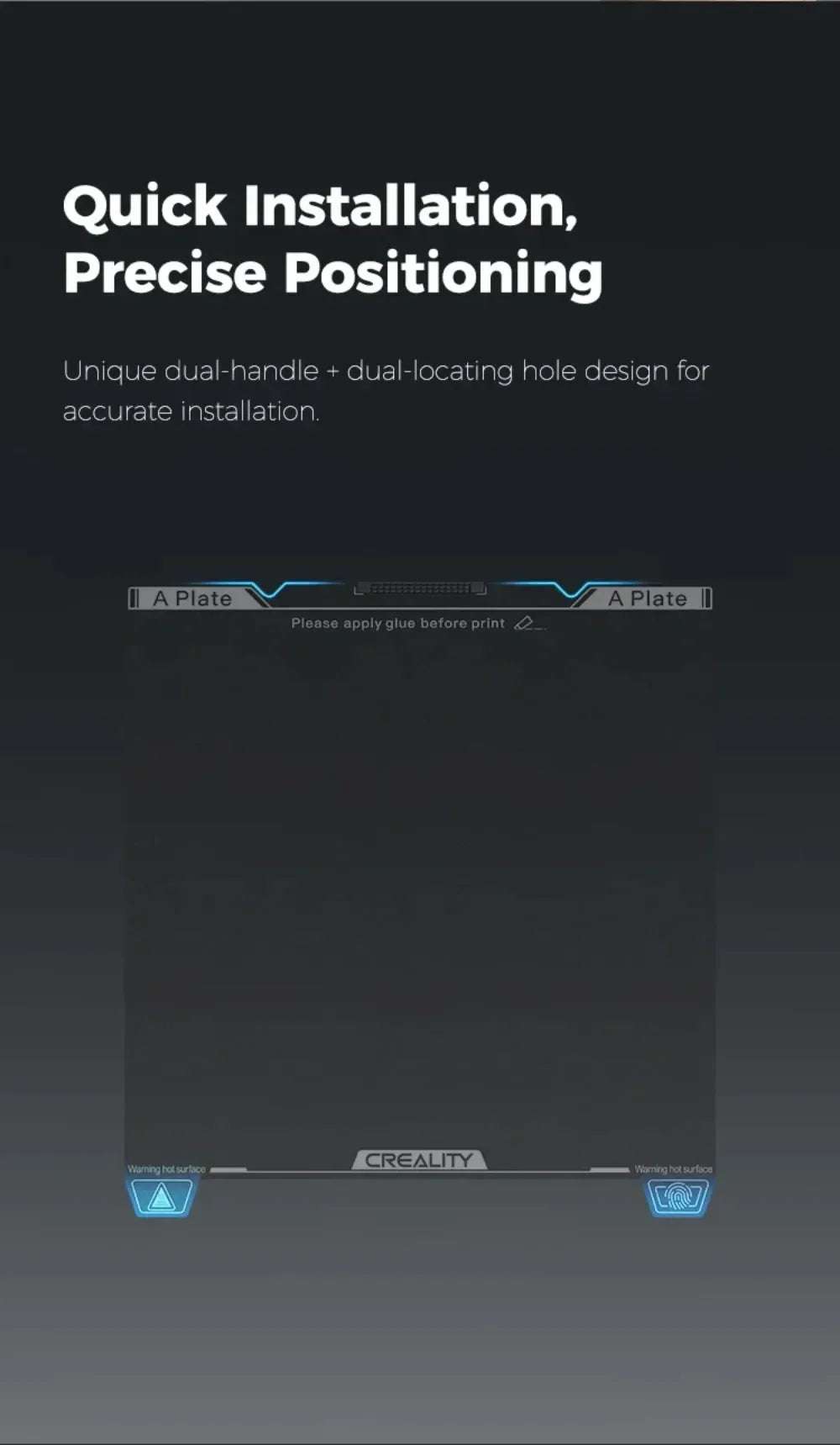 Original Creality Epoxy Resin Build Plate 235X235mm Excellent Adhesion High Flatness Strength for K1C or K1 SE 3D Printer Parts